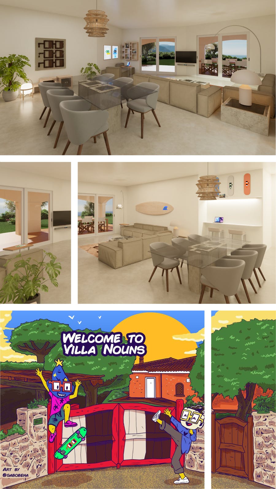 Villa nouns collage